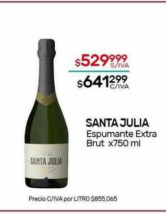 Nini Mayorista Santa Julia Espumante Extra Brut oferta
