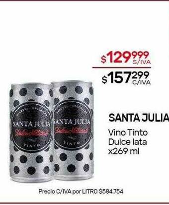 Nini Mayorista Santa Julia Vino Tinto Dulce oferta
