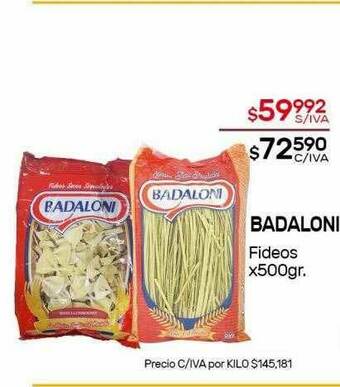 Nini Mayorista Badaloni Fideos oferta