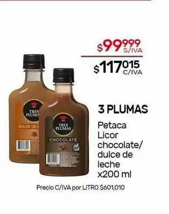 Nini Mayorista 3 Plumas Petaca Licor Chocolate Dulce De Leche oferta