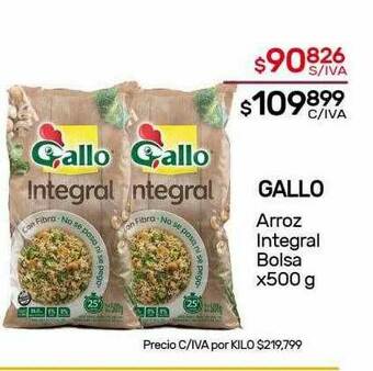 Nini Mayorista Gallo Arroz Integral Bolsa oferta