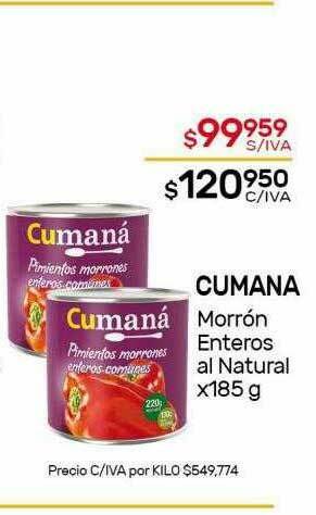 Nini Mayorista Cumana Morrón Enteros Al Natural oferta