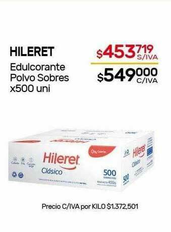 Nini Mayorista Hileret Edulcorante Polvo Sobres oferta