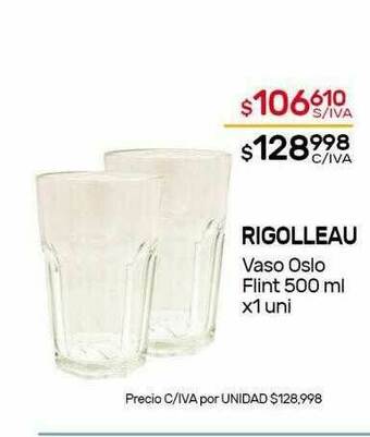 Nini Mayorista Rigolleau Vaso Oslo Flint oferta
