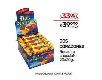 Nini Mayorista Dos Corazones Bocadito Chocolate oferta