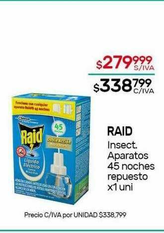Nini Mayorista Raid Insect Aparatos 45 Noches Repuesto oferta