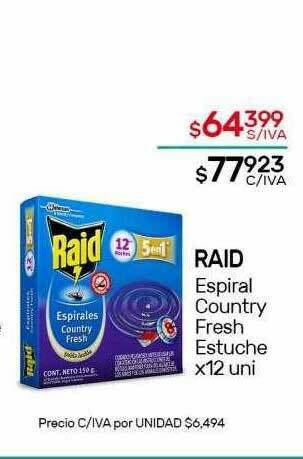 Nini Mayorista Raid Espiral Country Fresh Estuche oferta