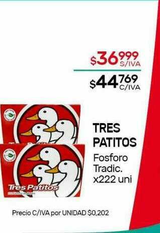 Nini Mayorista Tres Patitos Fosforo Tradic oferta