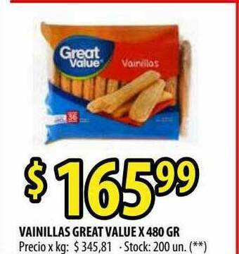 Punto Mayorista Vainillas Great Value oferta