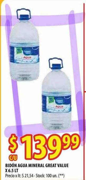 Punto Mayorista Bidón Agua Mineral Great Value oferta
