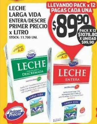 Leche Larga Vida Entera Descre Primer Precio
