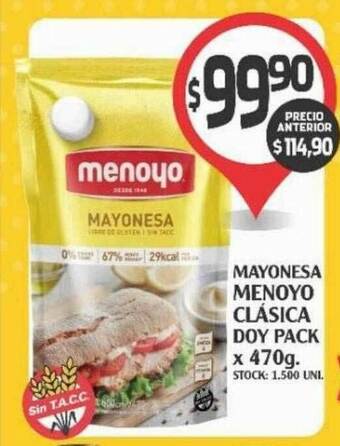 Supermercados Malambo Mayonesa Menoyo Clásica Doy Pack oferta