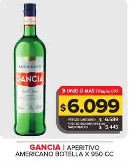Carrefour Maxi Gancia aperitivo americano botella oferta