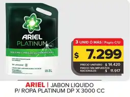 Carrefour Maxi Ariel jabon liquido p/ropa platinum dp oferta
