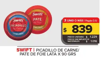 Carrefour Maxi Swift picadillo de carne/ pate de foie lata oferta