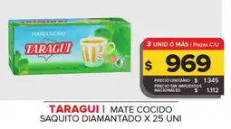 Carrefour Maxi Taragui mate cocido saquito diamantado oferta