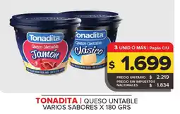Carrefour Maxi Tonadita queso untable varios sabores oferta
