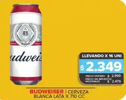 Carrefour Maxi Budweiser cerveza blanca lata oferta