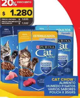 Carrefour Maxi Cat chow alimento humedo p/gatos varios sabores pouch oferta