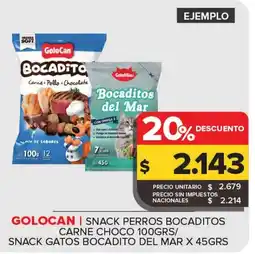 Carrefour Maxi Golocan snack perros bocaditos carne choco oferta