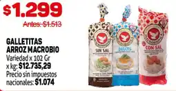 Makro Macrobio galletitas arroz variedad oferta