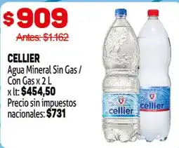 Makro Cellier agua mineral sin gas/ con gas oferta