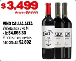 Makro Callia vino alta varietales oferta