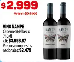 Makro Nampe vino cabernet/malbe oferta
