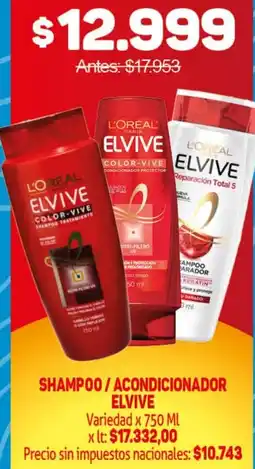 Makro Elvive shampoo/acondicionador variedad oferta