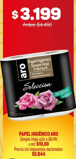 Makro Aro papel higiénico simple hoja oferta