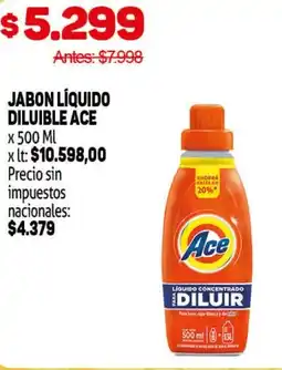 Makro Ace jabon líquido diluible oferta