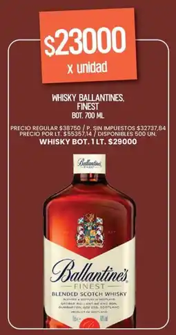 Supermercados Vea Ballantines whisky finest bot. oferta