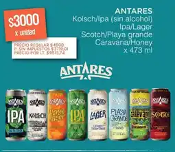 Supermercados Vea Antares kolsch/lpa (sin alcohol) ipa/lager scotch/playa grande caravana/honey oferta