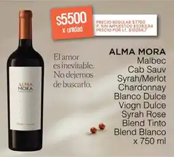 Supermercados Vea Alma mora malbec cab sauv syrah/merlot chardonnay blanco dulce viogn dulce syrah rose blend tinto blend blanco oferta