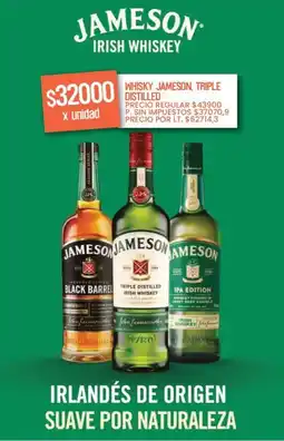 Supermercados Vea Jameson irish whiskey oferta