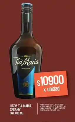 Supermercados Vea Tía maría licor creamy bot. oferta