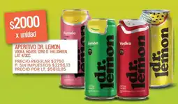 Supermercados Vea Dr. lemon aperitivo vodka, mojito, cero o halloween. lat. oferta
