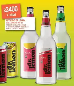 Supermercados Vea Dr. lemon aperitivo vodka o mojito, bot. oferta