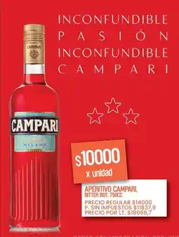 Supermercados Vea Campari aperitivo bitter bot. oferta