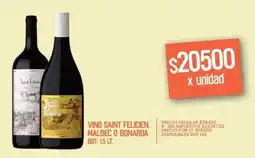 Supermercados Vea Saint felicien vino malbec o bonarda bot. oferta