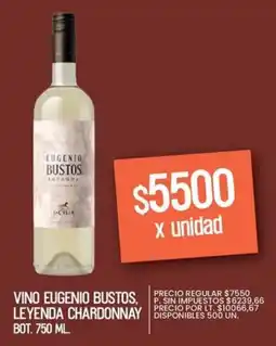Supermercados Vea Eugenio bustos vino leyenda chardonnay bot. oferta