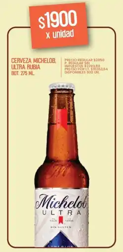Supermercados Vea Michelob cerveza ultra rubia bot. oferta