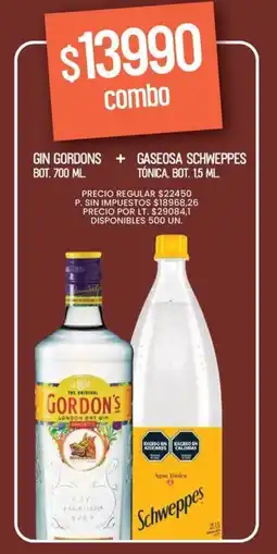 Supermercados Vea Gordon's gin bot. oferta