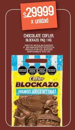 Supermercados Vea Cofler chocolate blockazo, paq. oferta