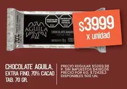 Supermercados Vea Aguila chocolate extra fino, 70% cacao tab. oferta