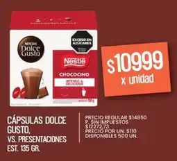 Supermercados Vea Dolce gusto cápsulas vs. presentaciones est. oferta