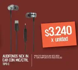 Supermercados Vea Audifonos nex in ear con mic/ctrl tipo c oferta