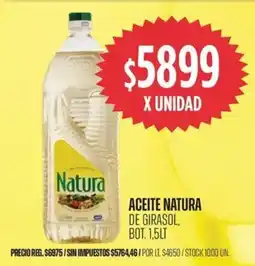 Supermercados Vea Natura aceite de girasol, bot. oferta