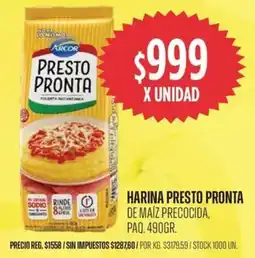 Supermercados Vea Presto pronta harina de maíz precocida, paq. oferta