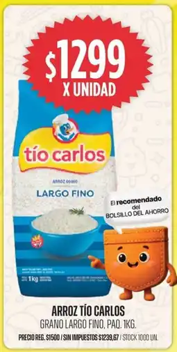 Supermercados Vea Tío carlos arroz grano largo fino, paq. oferta